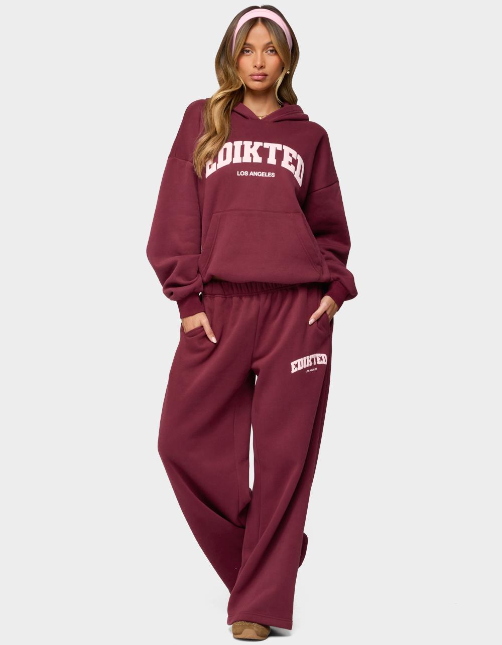 Edikted LA Sweatpants - DK RED