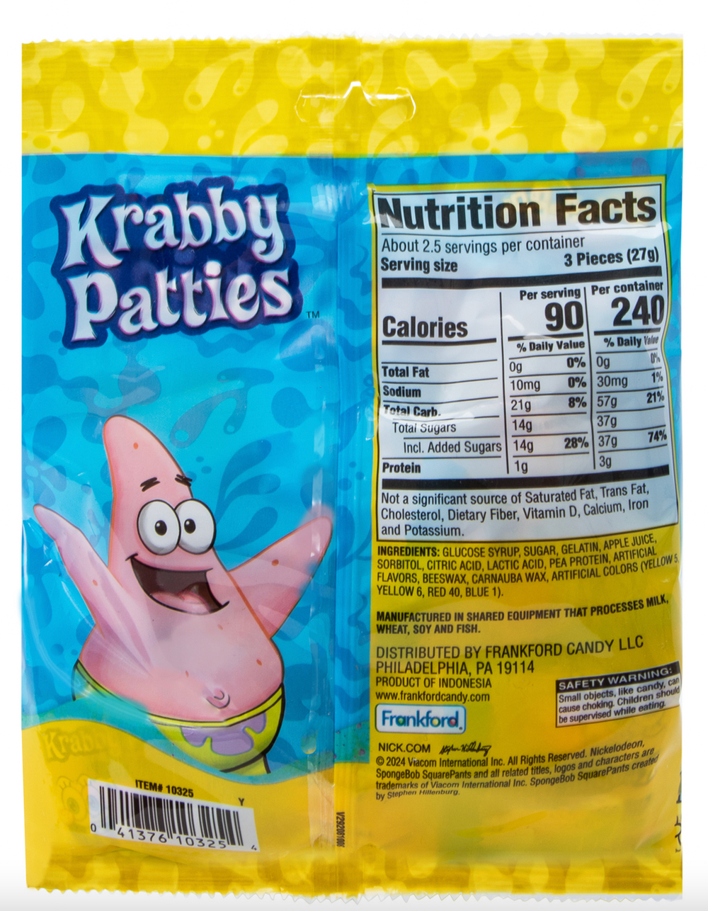 SPONGEBOB SQUAREPANTS Krabby Patties Gummy Candy - MULTI
