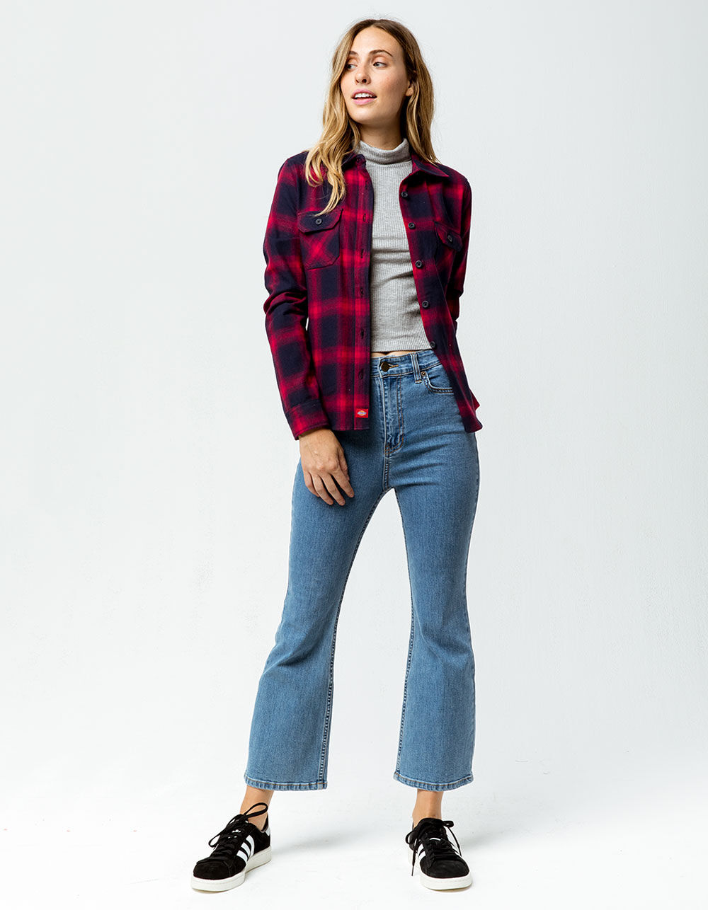 DICKIES Red & Black Flannel Shirt RED/BLK Tillys