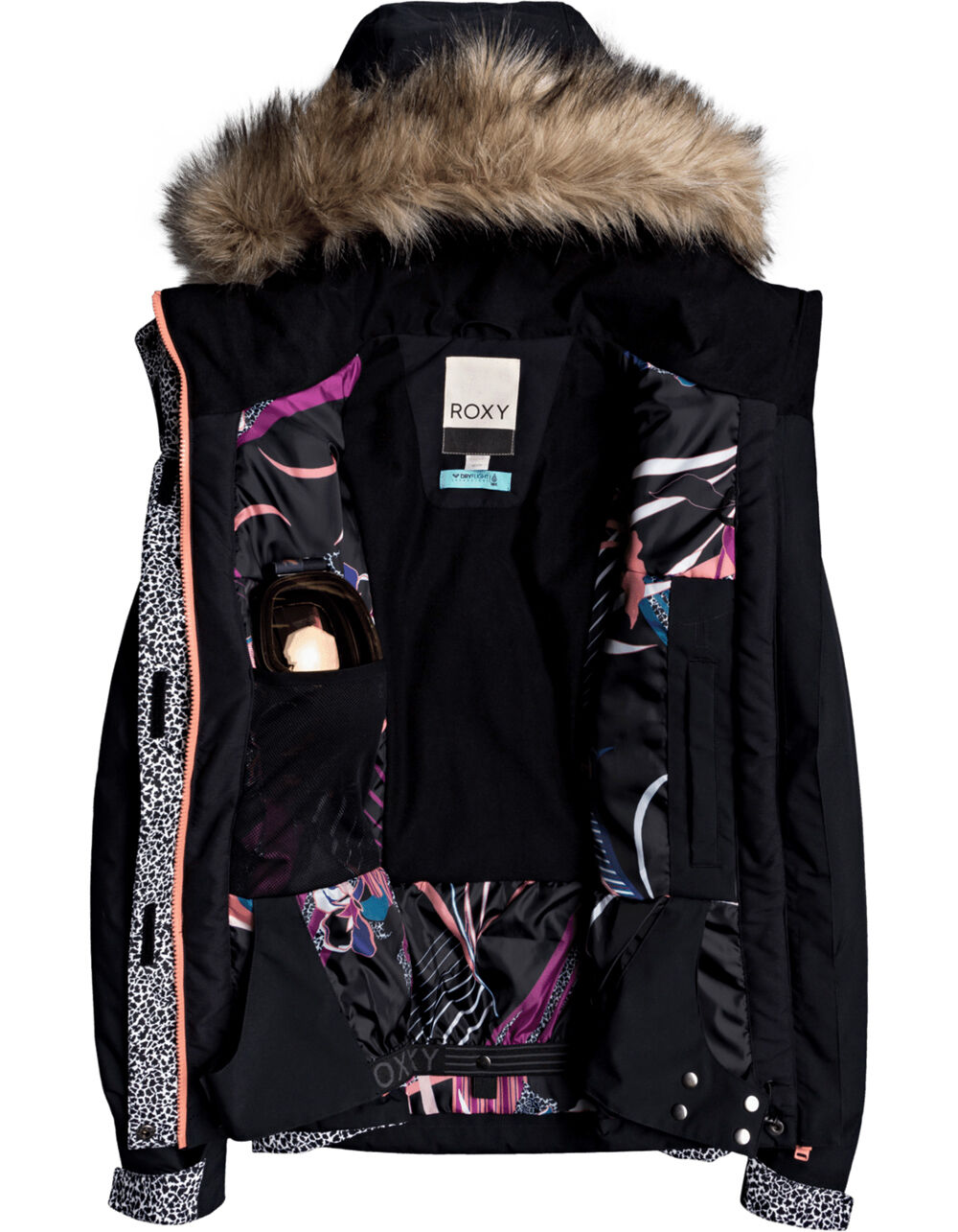 ROXY Jet Ski Womens Black & White Snow Jacket BLACK/WHITE Tillys