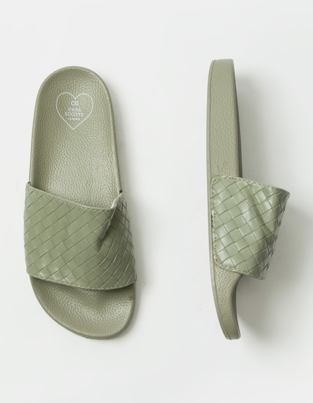 OASIS SOCIETY Woven Womens Sage Slide Sandals - SAGE | Tillys