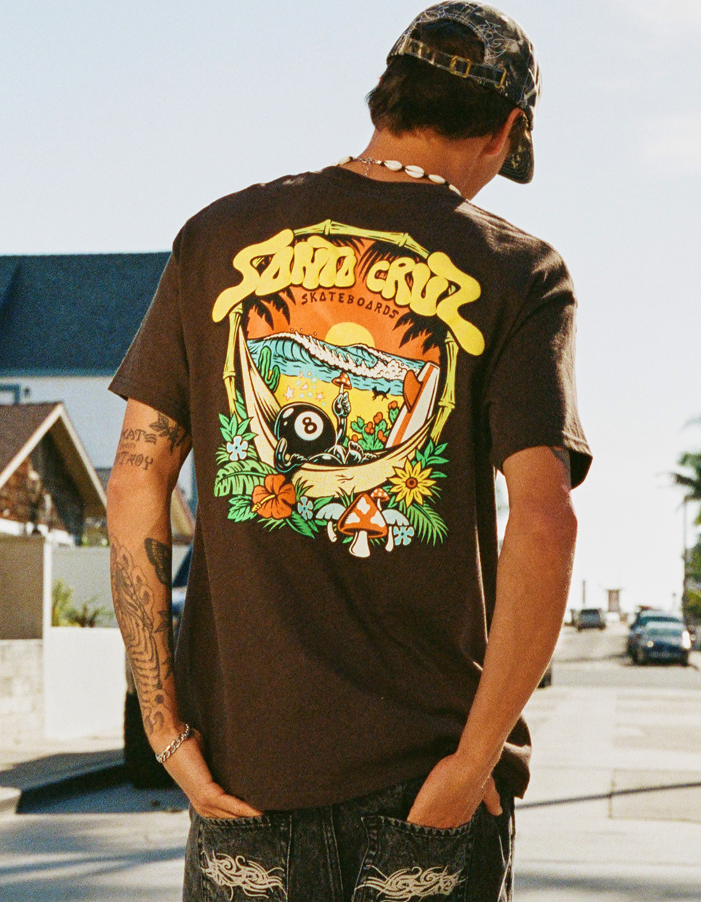 SANTA CRUZ Winkowski 8 Ball Mens Tee - BROWN