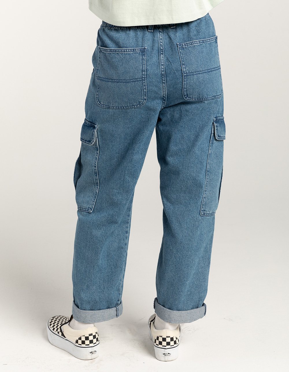 VANS Sidewalk Womens Denim Cargo Pants - DENIM | Tillys