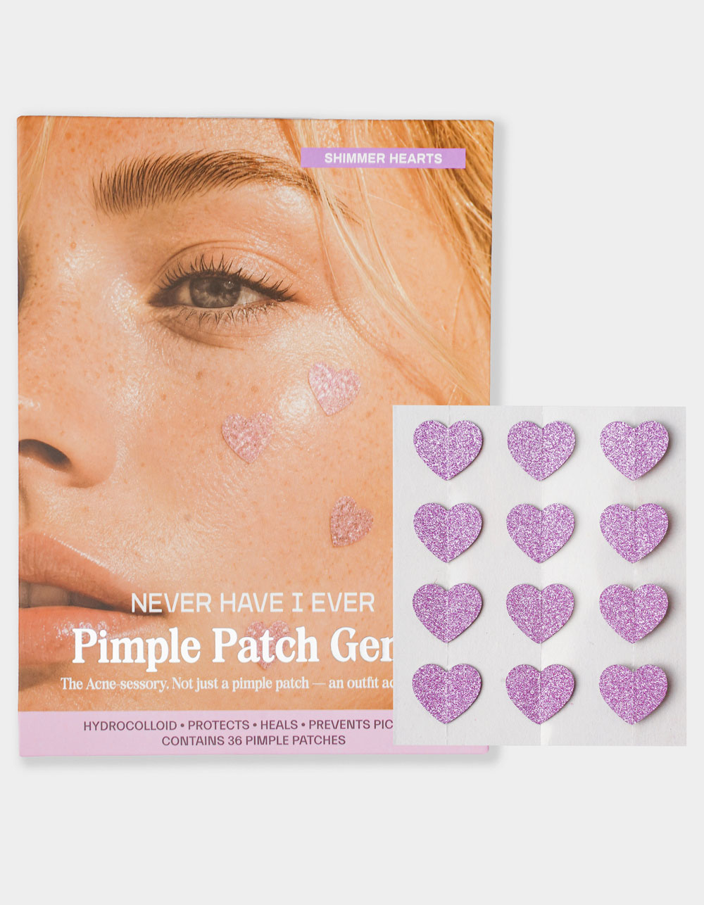 NEVER HAVE I EVER Shimmer Hearts Pimple Patch Gems - PINK