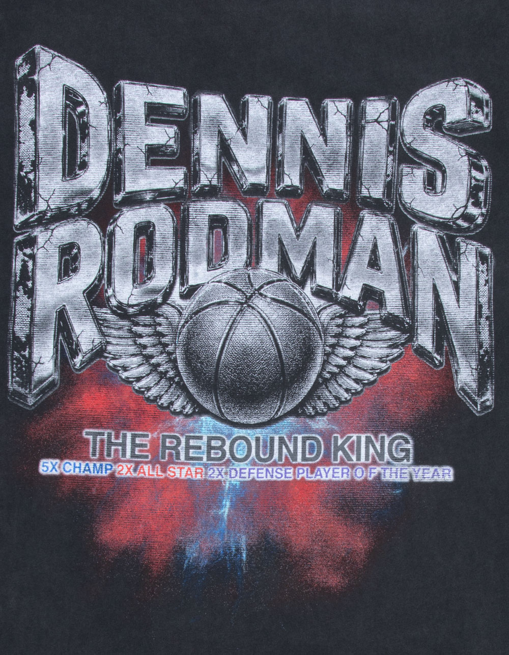 RODMAN BRAND Rebound King Mens Boxy Tee - WASHED BLACK