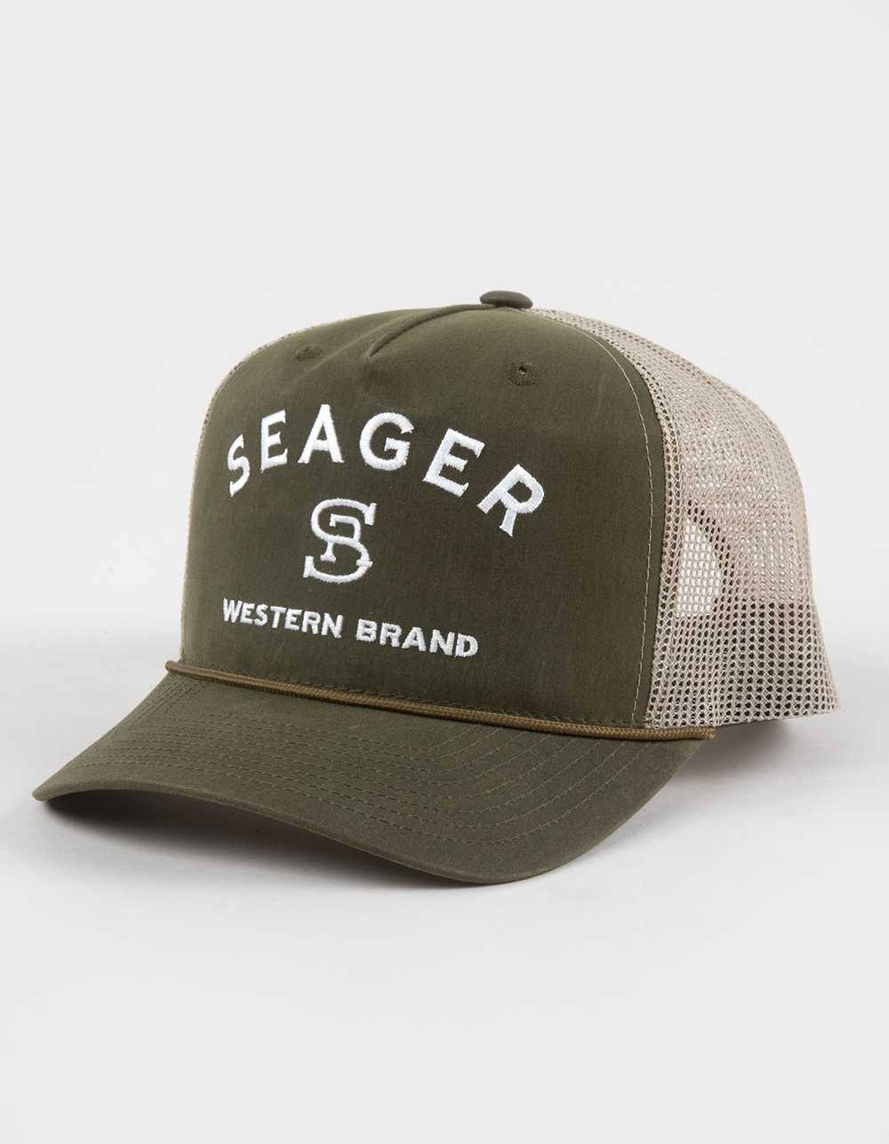 SEAGER Branded Trucker Hat - OLIVE