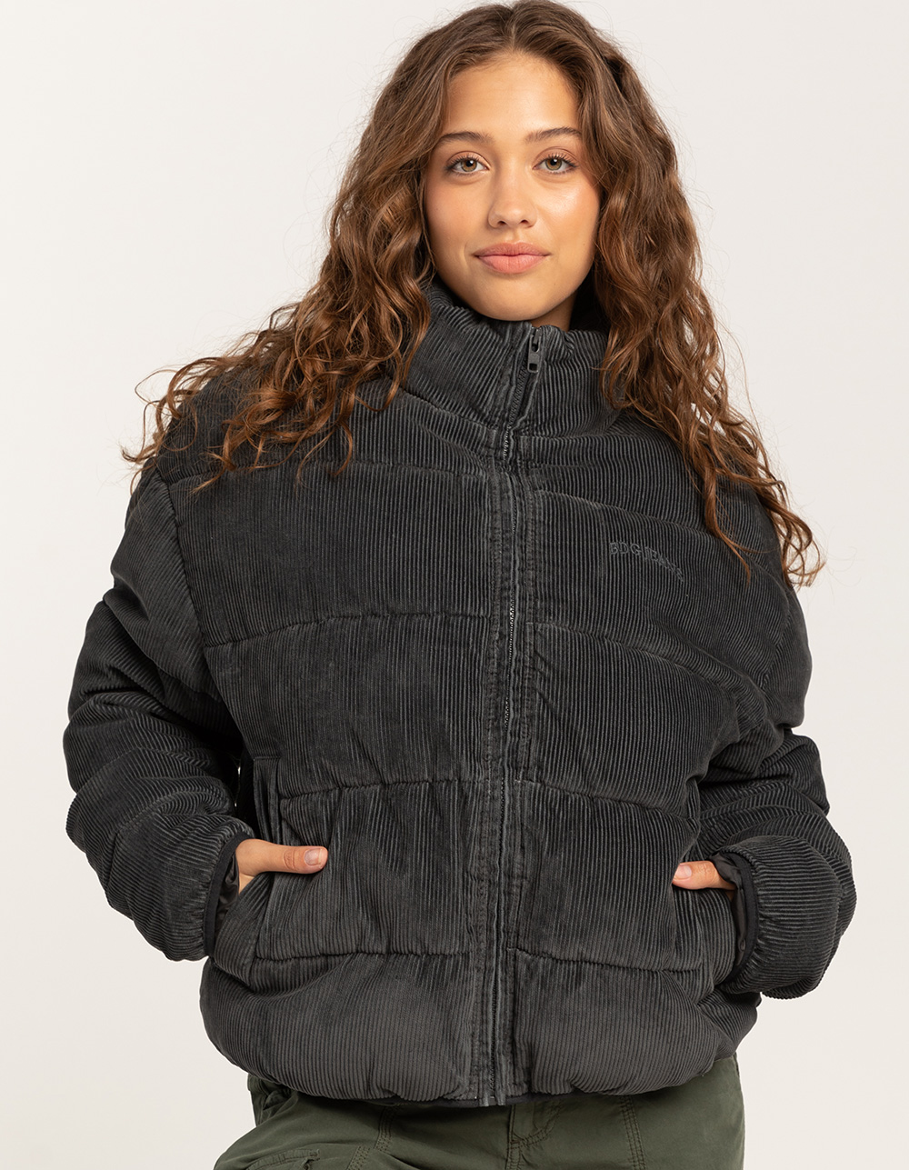 Outfitters Corduroy Puffer WASHED BLACK Jacket Womens BDG Donna - Tillys Urban |