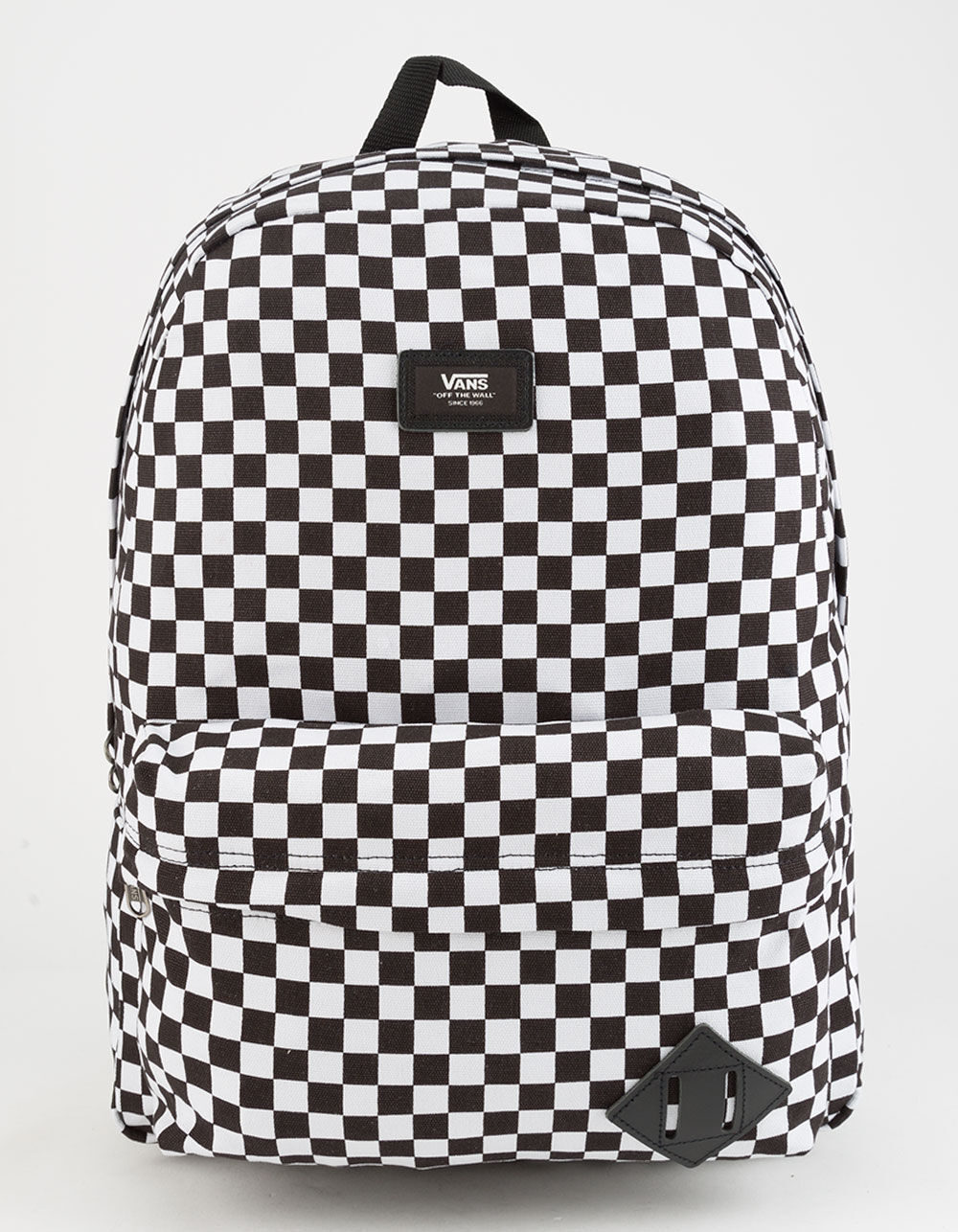 Vans Boxer mini checkerboard detail backpack in black and white
