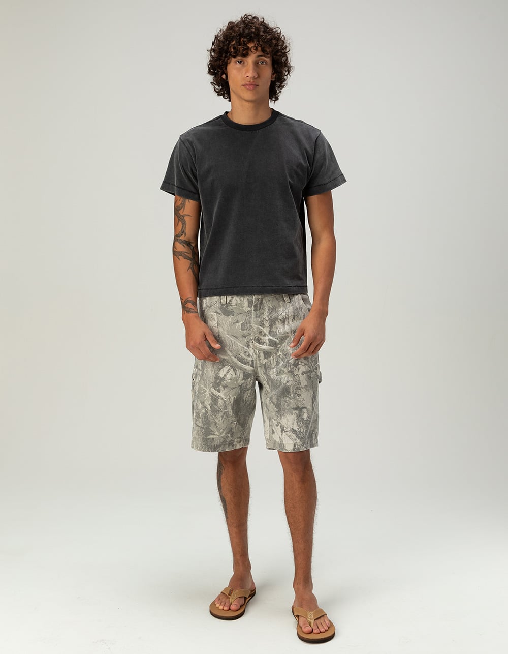RSQ Mens Loose Twill Carpenter Shorts - LIGHT CAMO