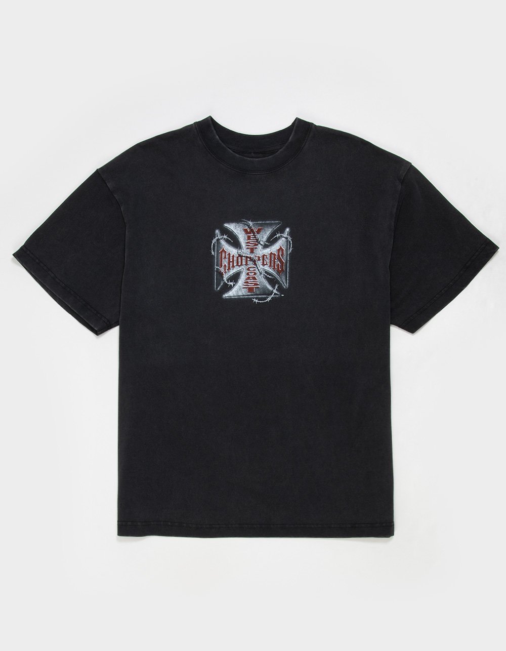 WEST COAST CHOPPERS Red Truck Mens Tee - WASHED BLACK