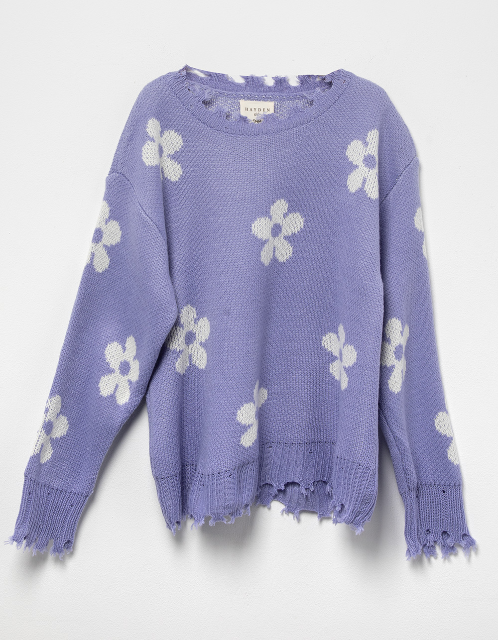 HAYDEN Floral Pullover Girls Sweater - LAVENDAR | Tillys