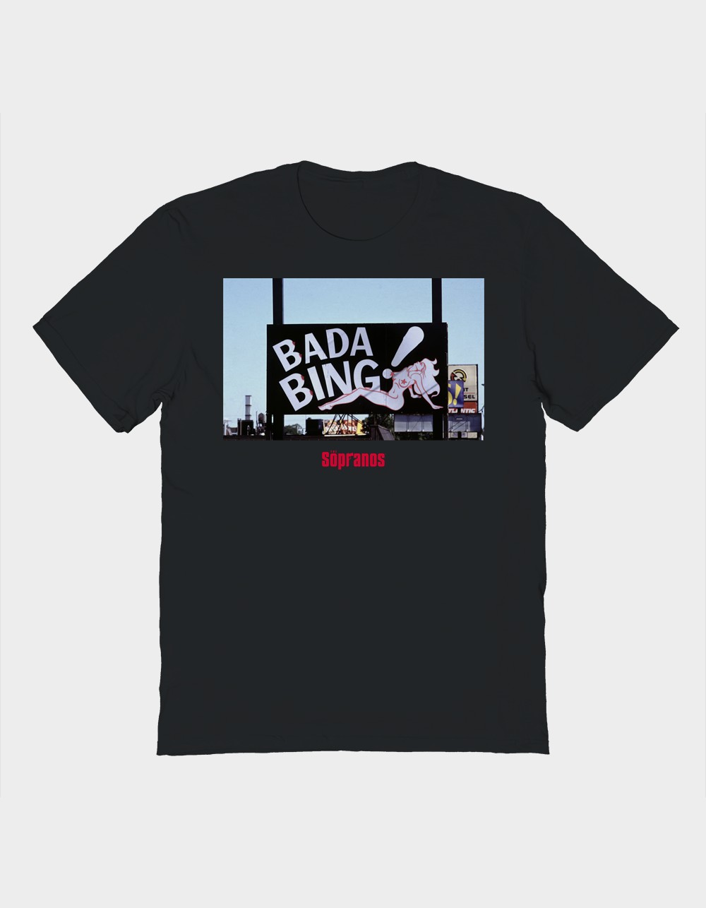 THE SOPRANOS Bada Bing Sign Unisex Tee - BLACK