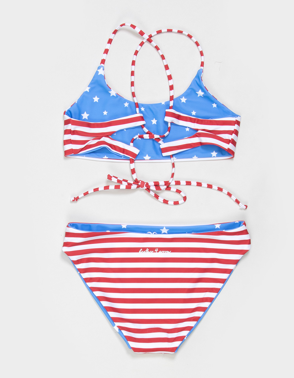 FEATHER 4 ARROW Waverly Girls Reversible Bralette Bikini Set - RED COMBO