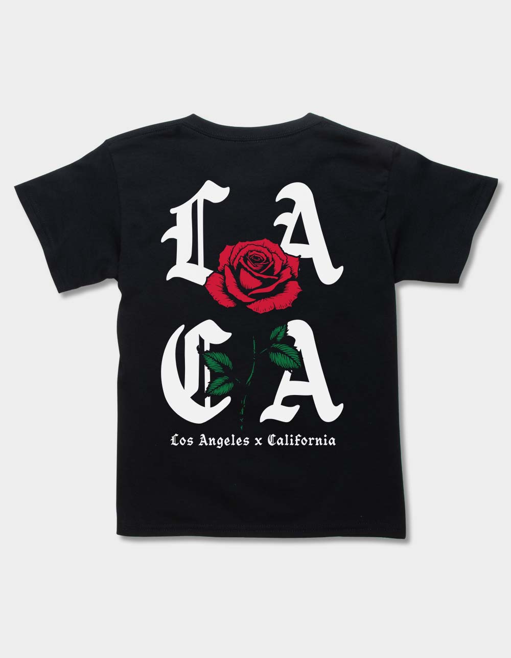 CALIFORNIA LA Rose Unisex Kids Tee - BLACK