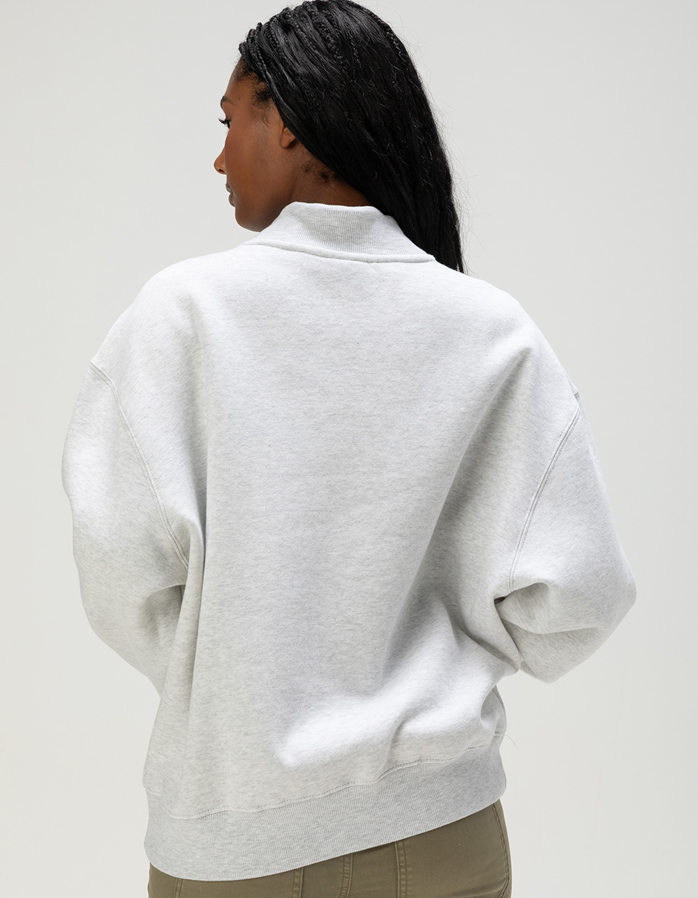 THE WILD COLLECTIVE Penn State Womens Mock Neck Sweatshirt - HEATHER GRAY