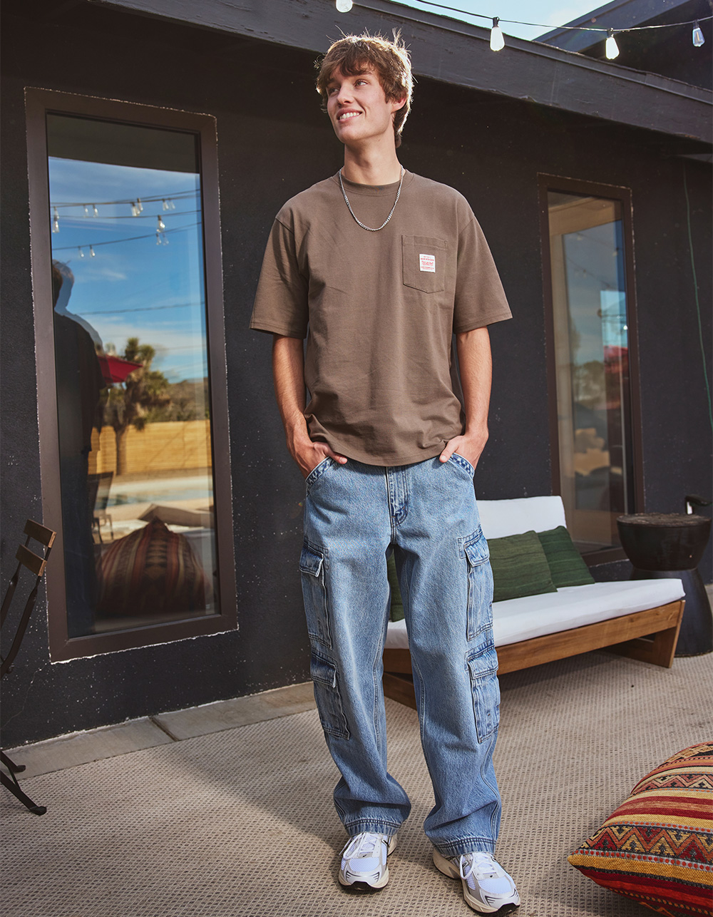 LEVI'S 578 Mens Baggy Cargo Jeans - Joyful Clouds LIGHT WASH