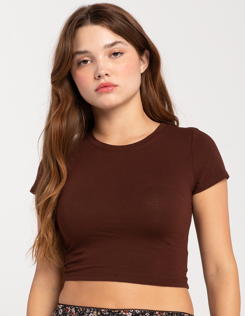 BOZZOLO Womens Cropped Tee - BROWN | Tillys