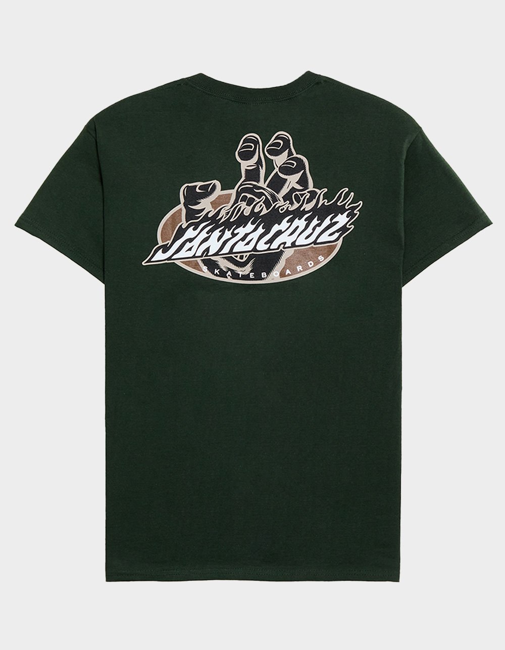SANTA CRUZ Screaming Fire Oval Mens Tee - FOREST