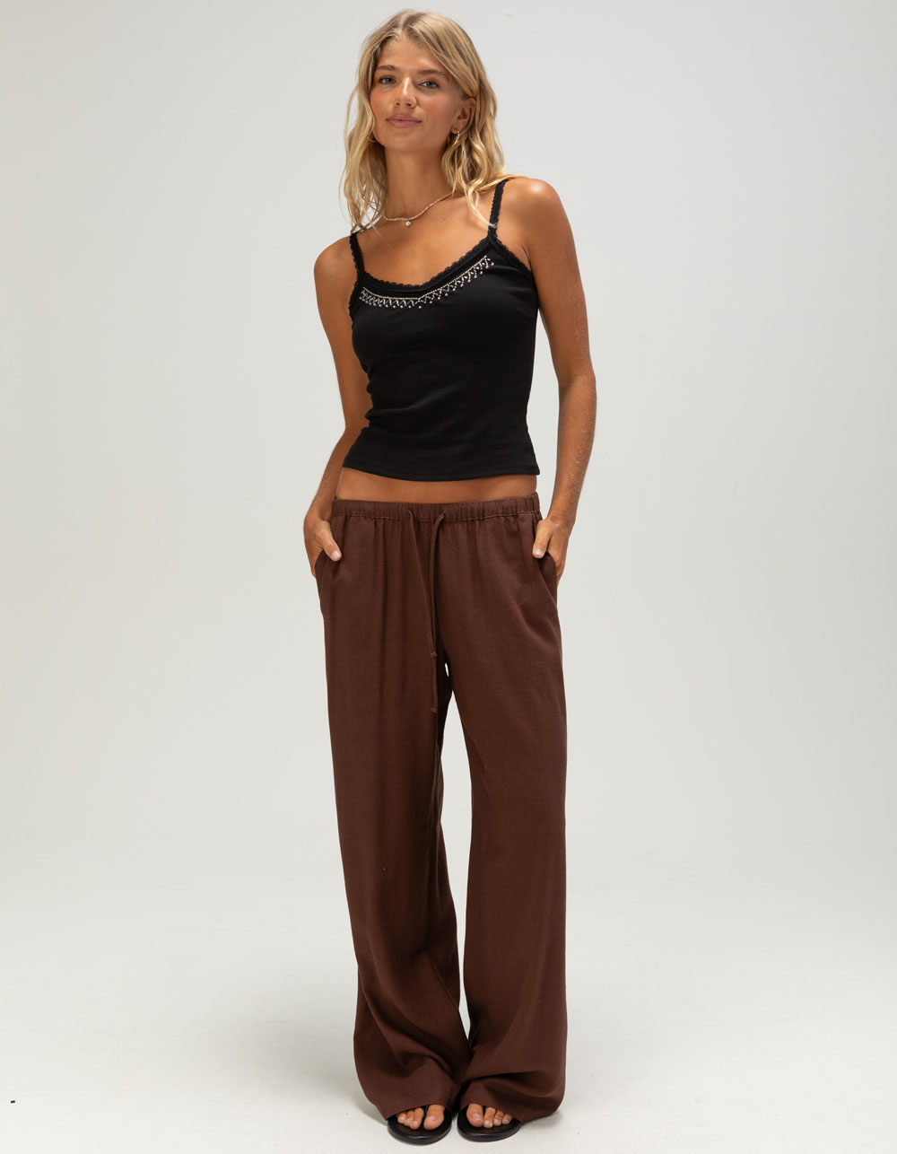 FULL TILT Sparkle Womens Cami - BLACK
