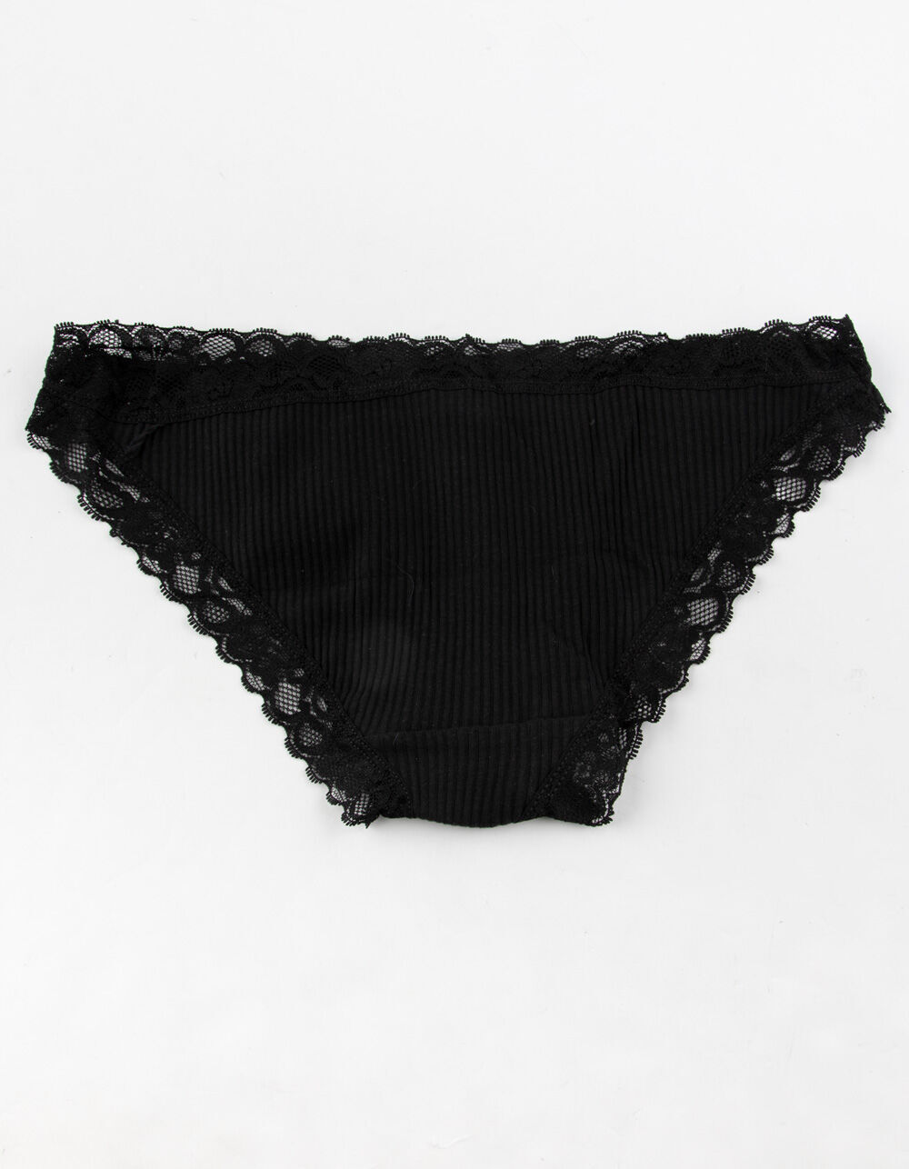 FULL TILT Rib Lace Black Bikini Panties BLACK Tillys