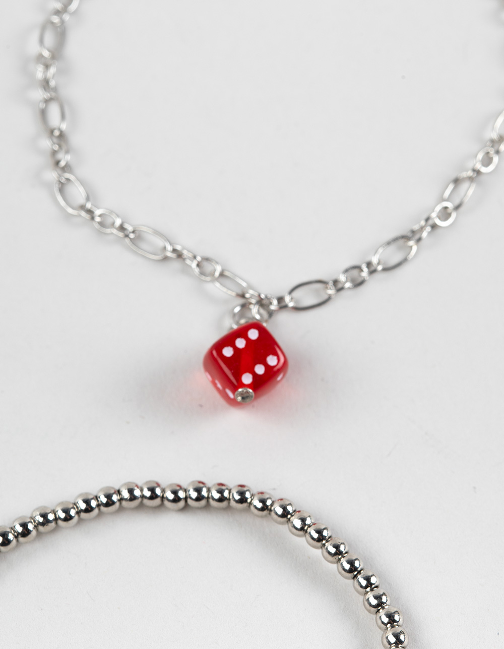 FULL TILT Dice/Cherry/Heart Bracelet Set - SILVER