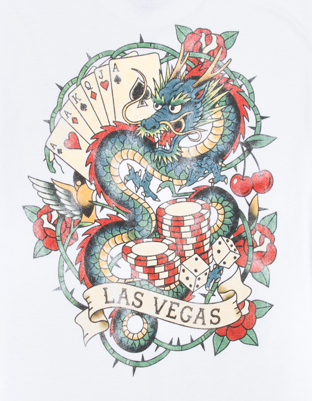 RSQ Mens Dragon Luck Tee - WHITE