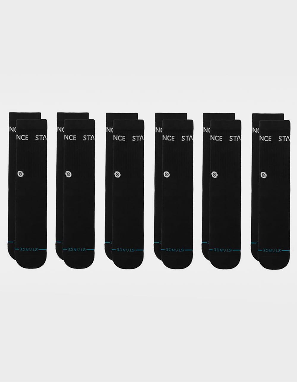STANCE Origin 6 Pack Mens Crew Socks - BLACK