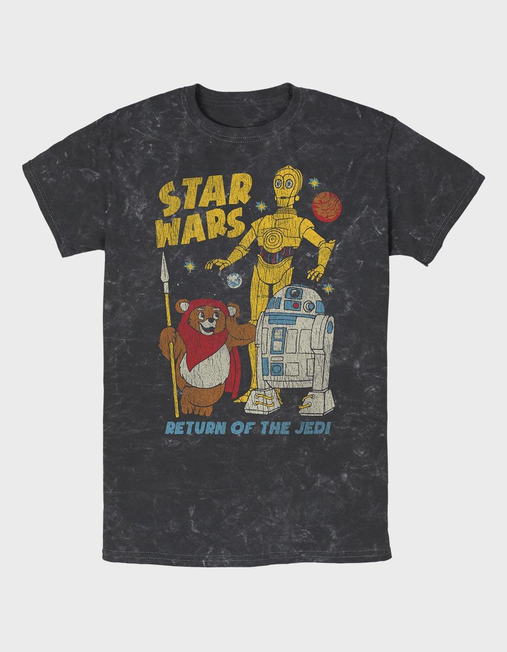 STAR WARS Walk The Ewok Distressed Unisex Tee - BLACK