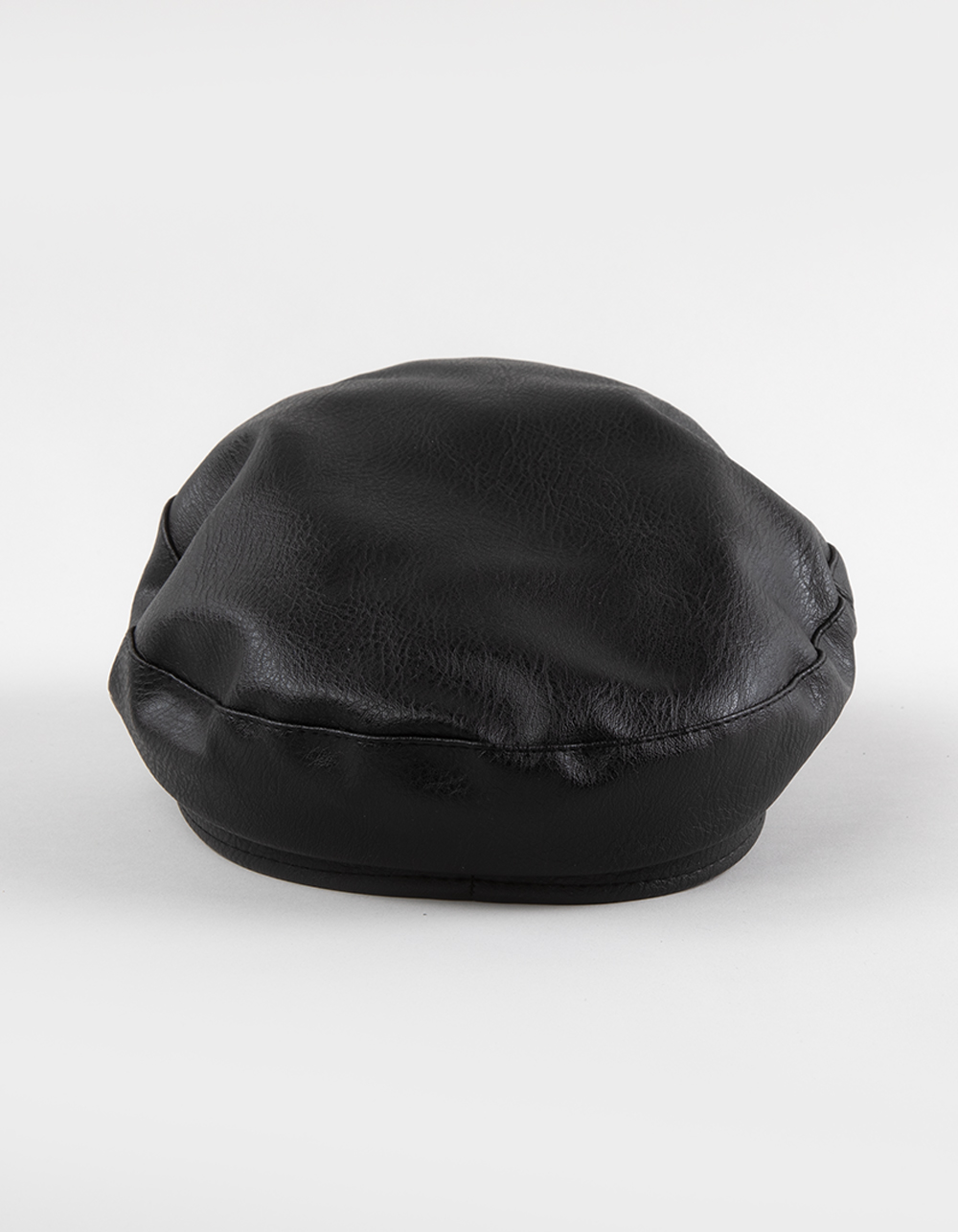 Phoenix Faux Leather Womens Fiddler Cap - BLACK