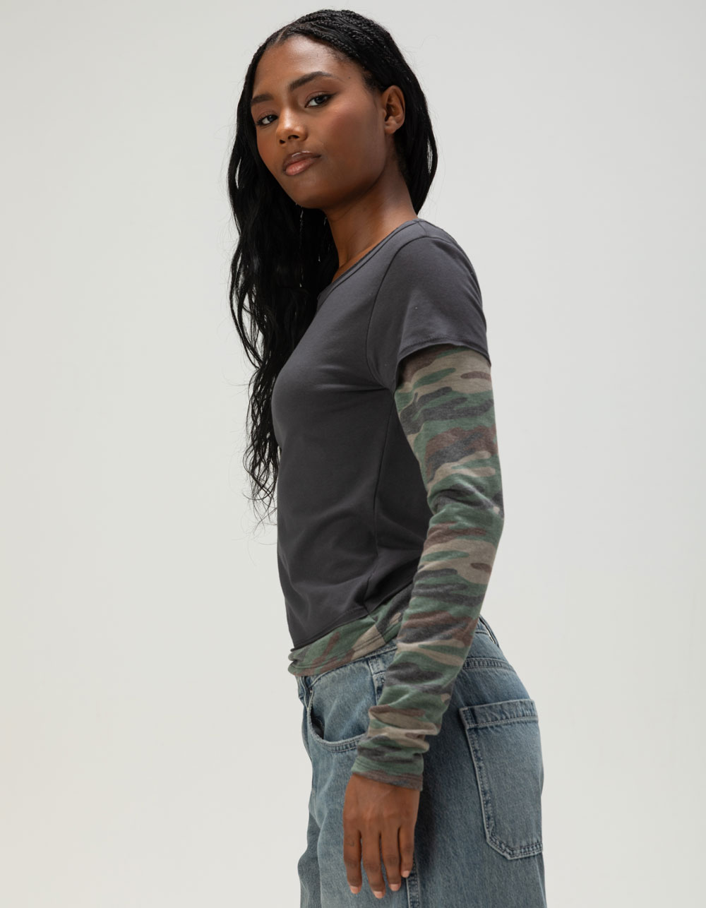 FULL TILT CAMO Long Sleeve 2fer Tee
