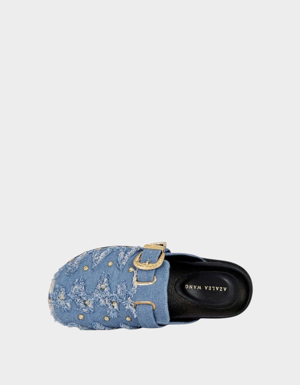 AZALEA WANG Zale Studded Womens Mules - BLUE