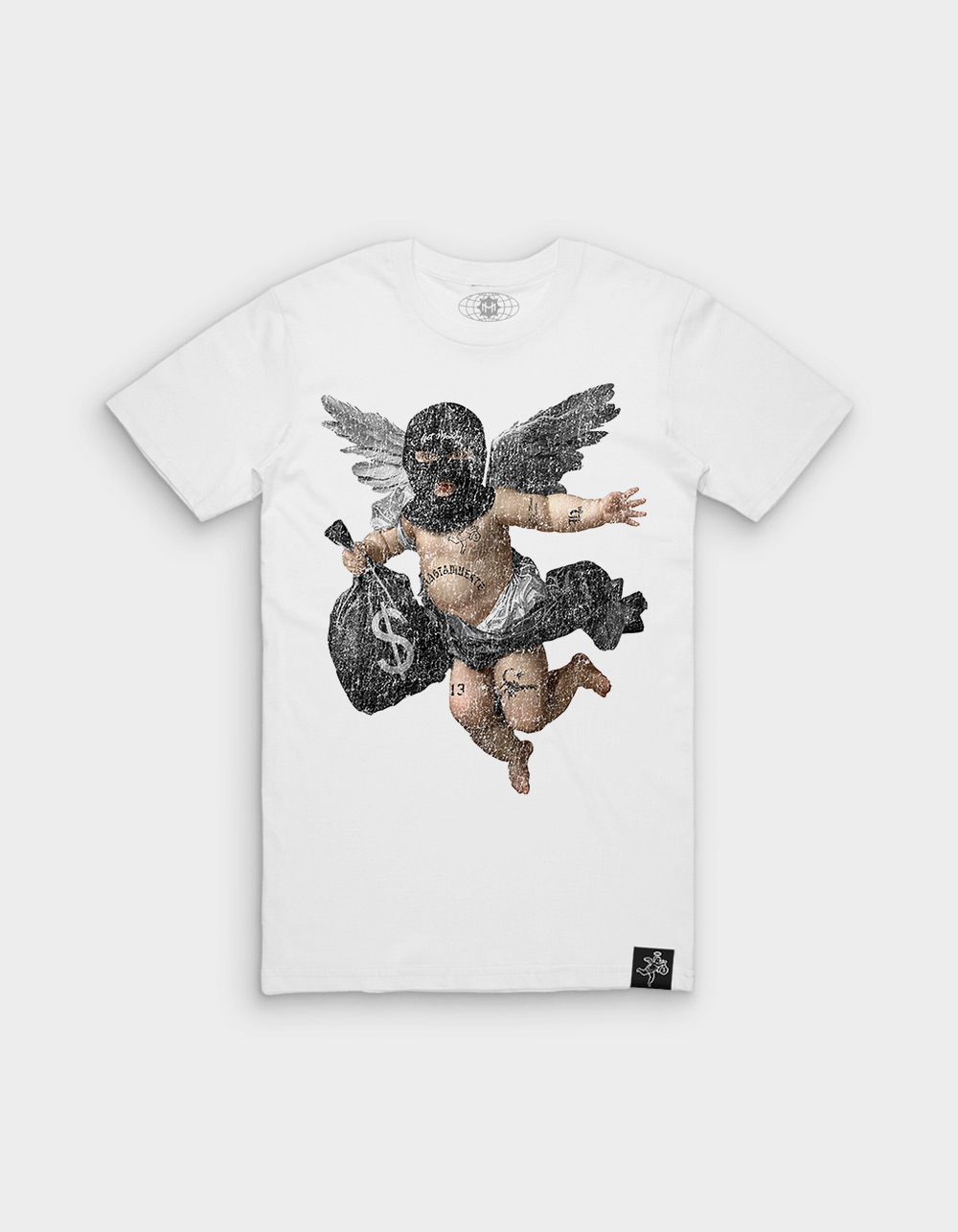 HASTAMUERTE MB Angel Tattoo Mens Tee - WHITE