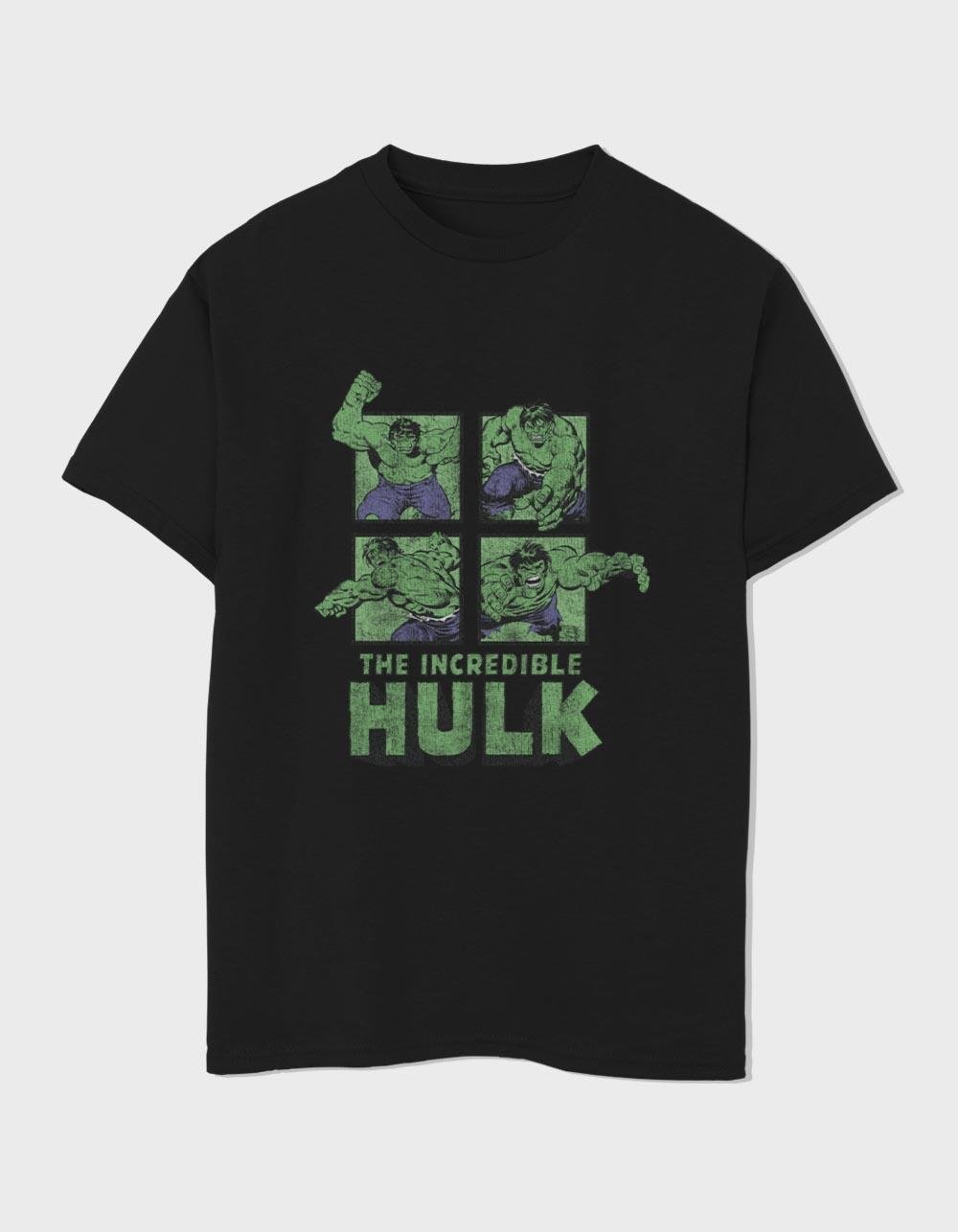 HULK Incredible Squares Unisex Kids Tee - BLACK