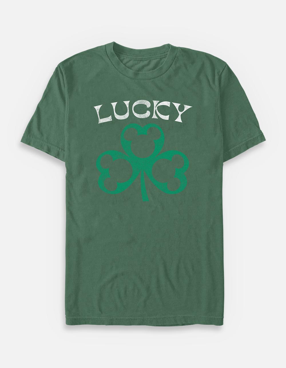 DISNEY Lucky Mickey Clover Unisex Tee - LT GREEN