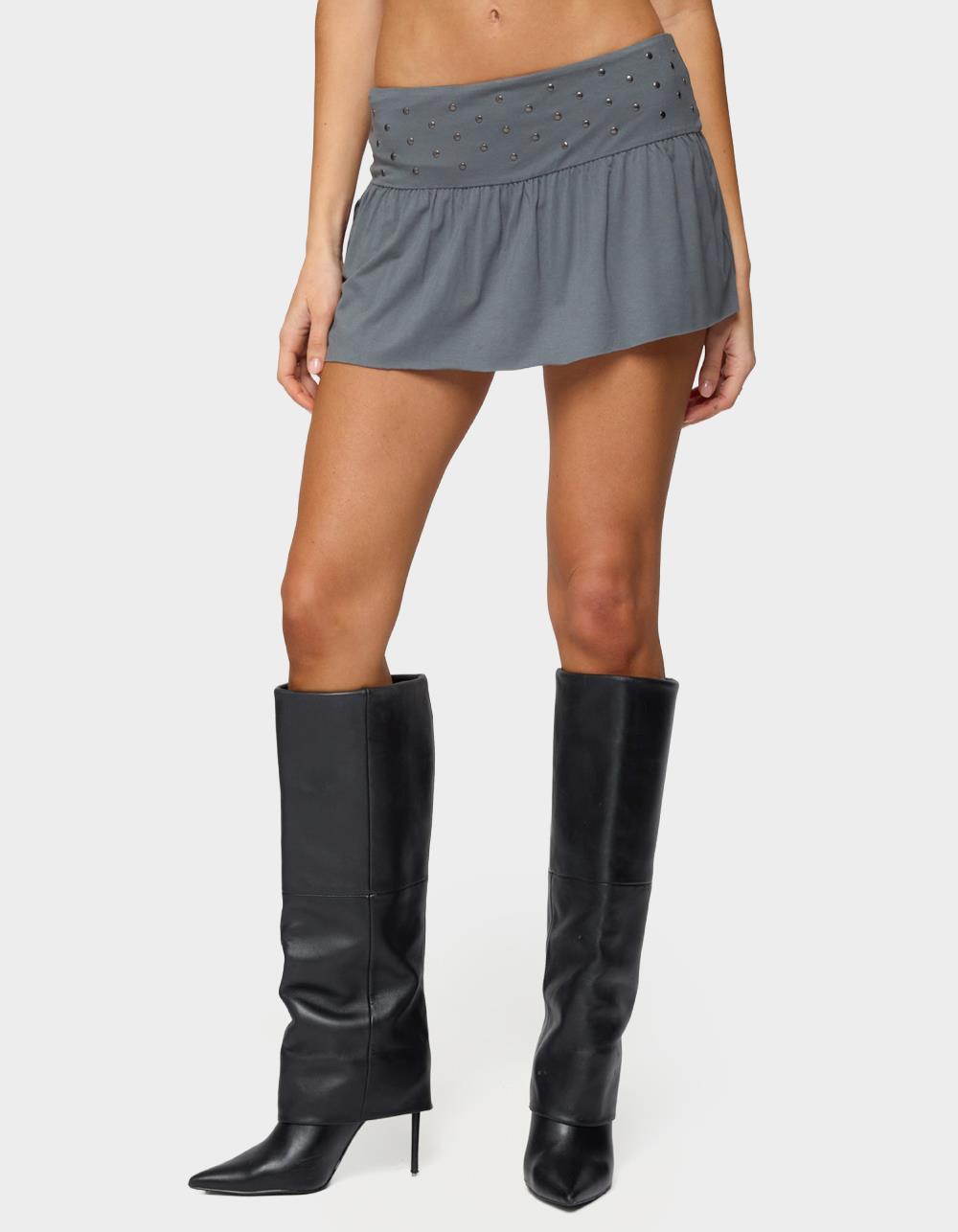EDIKTED Klara Studded Mini Skort - GRAY