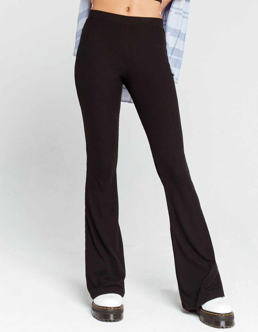 SKY AND SPARROW Rib Womens Flare Pants 