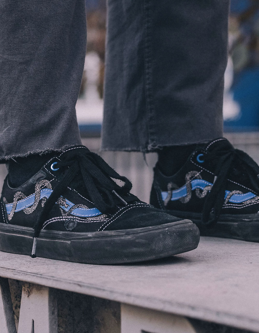 VANS x Breana Geering Skate Old Skool Mens Shoes BLK/BLUE Tillys