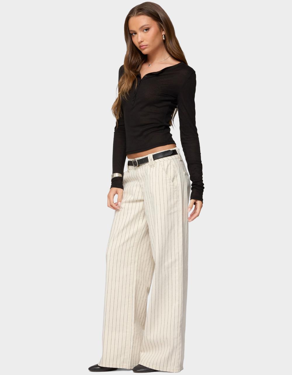 EDIKTED Cory Striped Low Rise Jeans