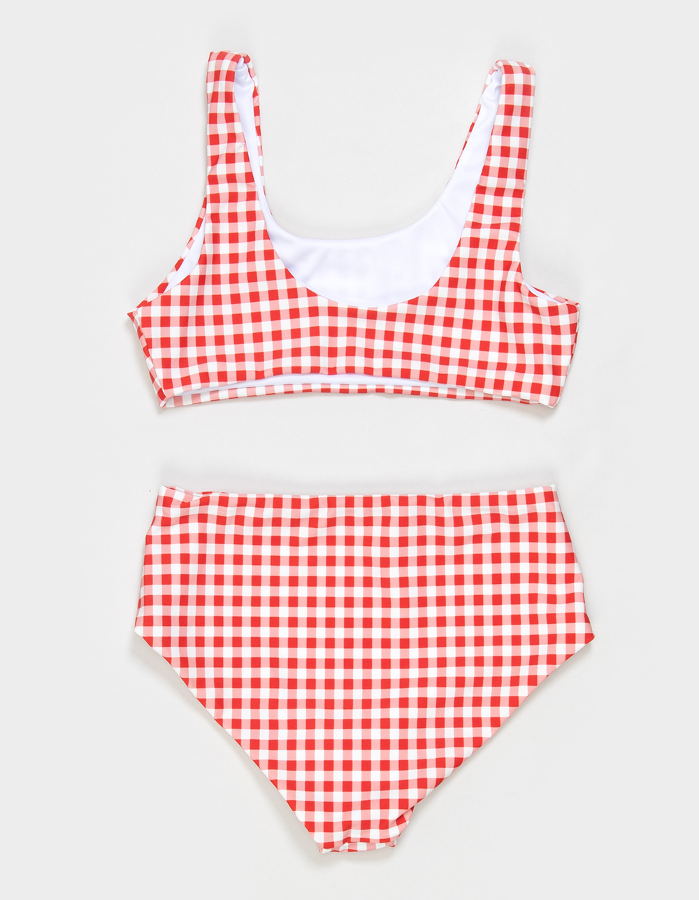 SEAESTA SURF Gingham Cherry Girls Bralette Bikini Set - RED COMBO