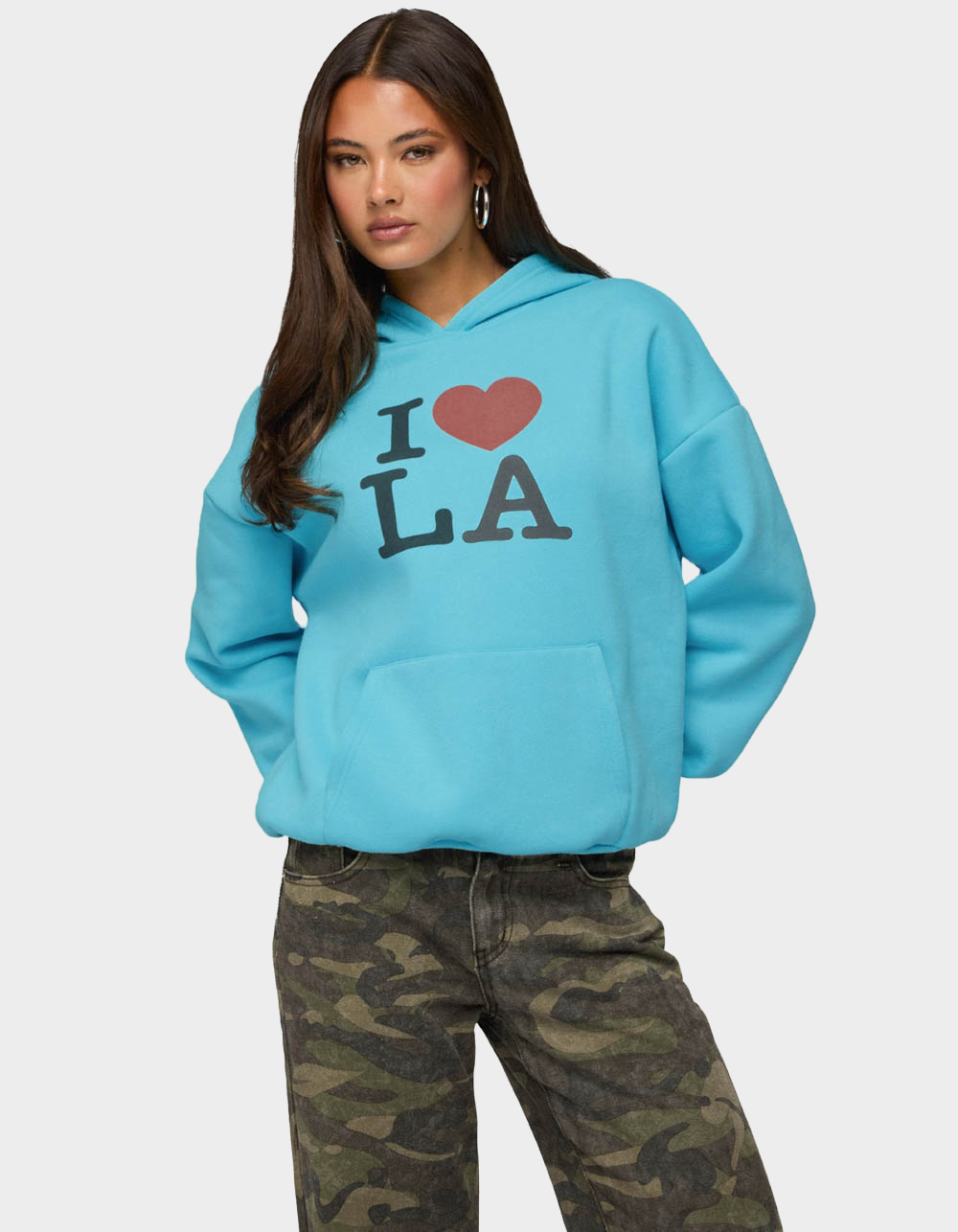 EDIKTED I Heart LA Hoodie - BLUE