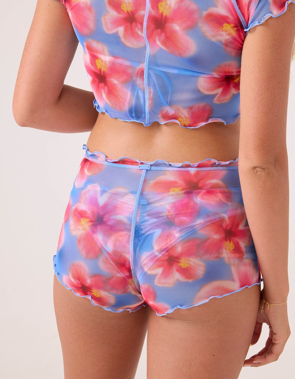 ROXY Hibiscus Daze Mesh Shortie - PINK/BLUE