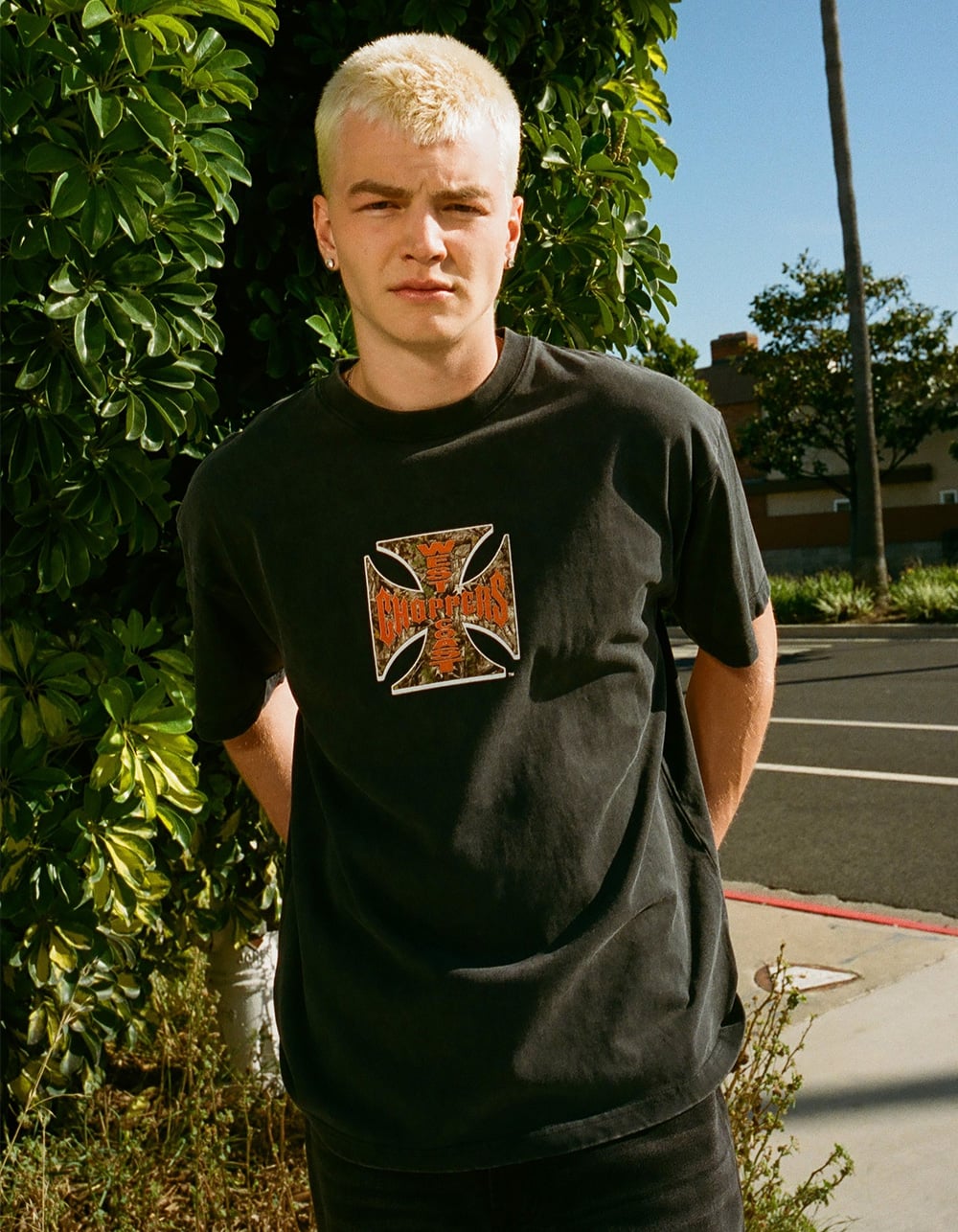 WEST COAST CHOPPERS Camo Fill Mens Boxy Tee - WASHED BLACK
