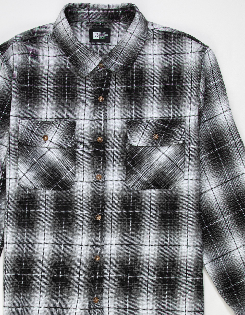 LIRA Mens Flannel - BLACK/WHITE