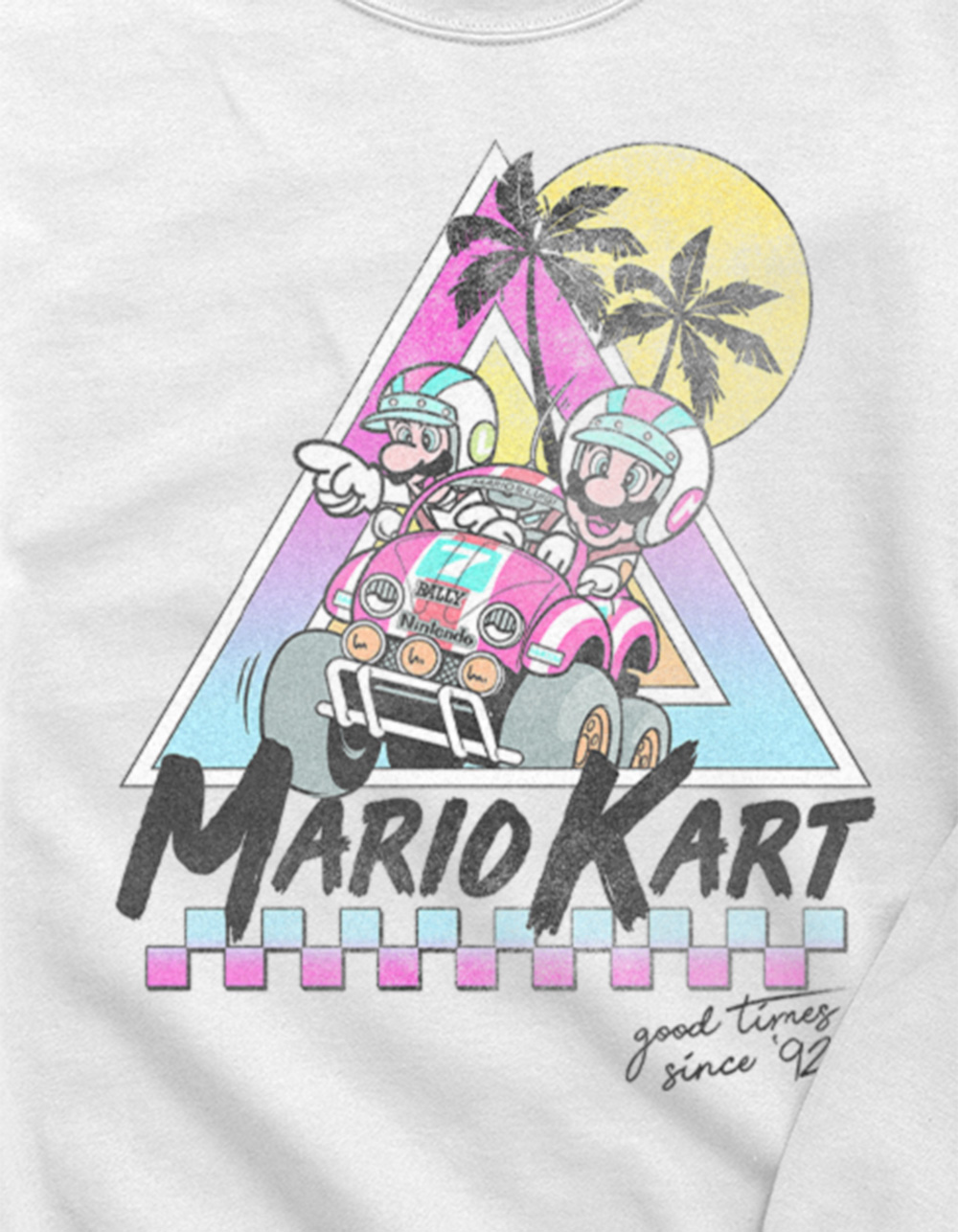 MARIO Beach Race Unisex Crewneck Sweatshirt - WHITE