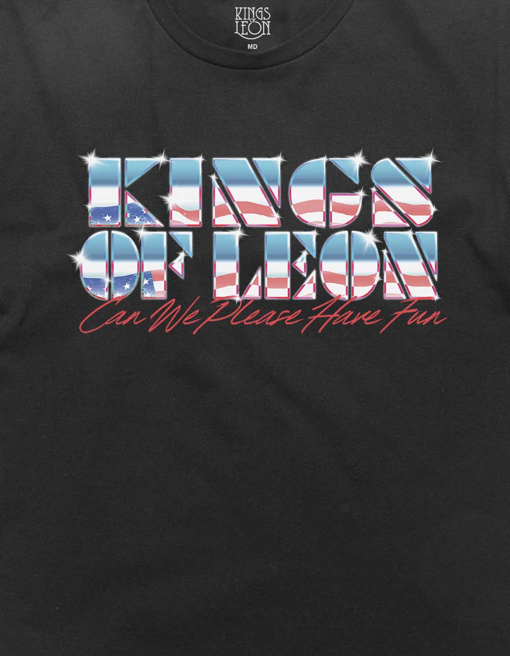 KINGS OF LEON Chrome Logo Unisex Tee - BLACK