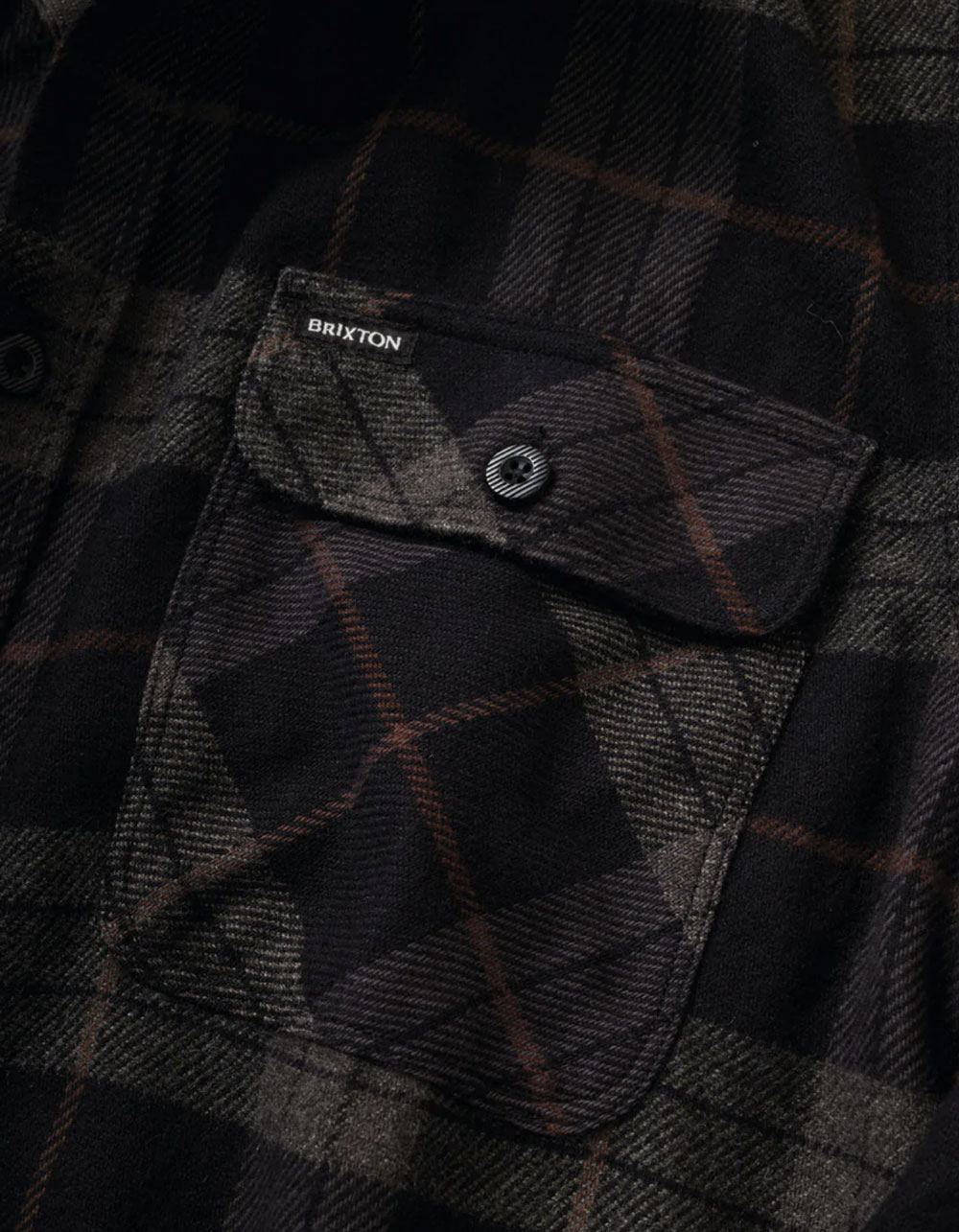 BRIXTON Bowery Mens Flannel - BLACK COMBO