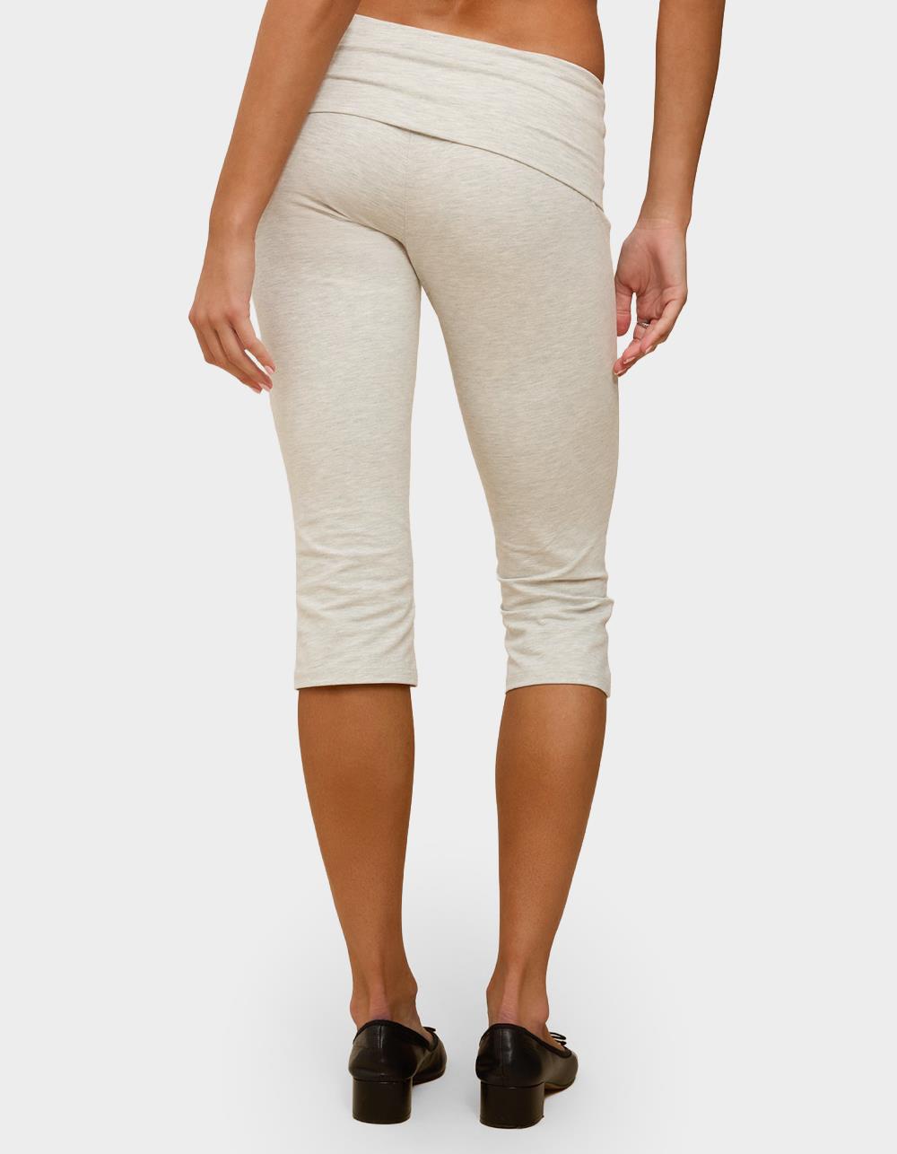 EDIKTED Rocio Foldover Capri Pants - LIGHT GRAY