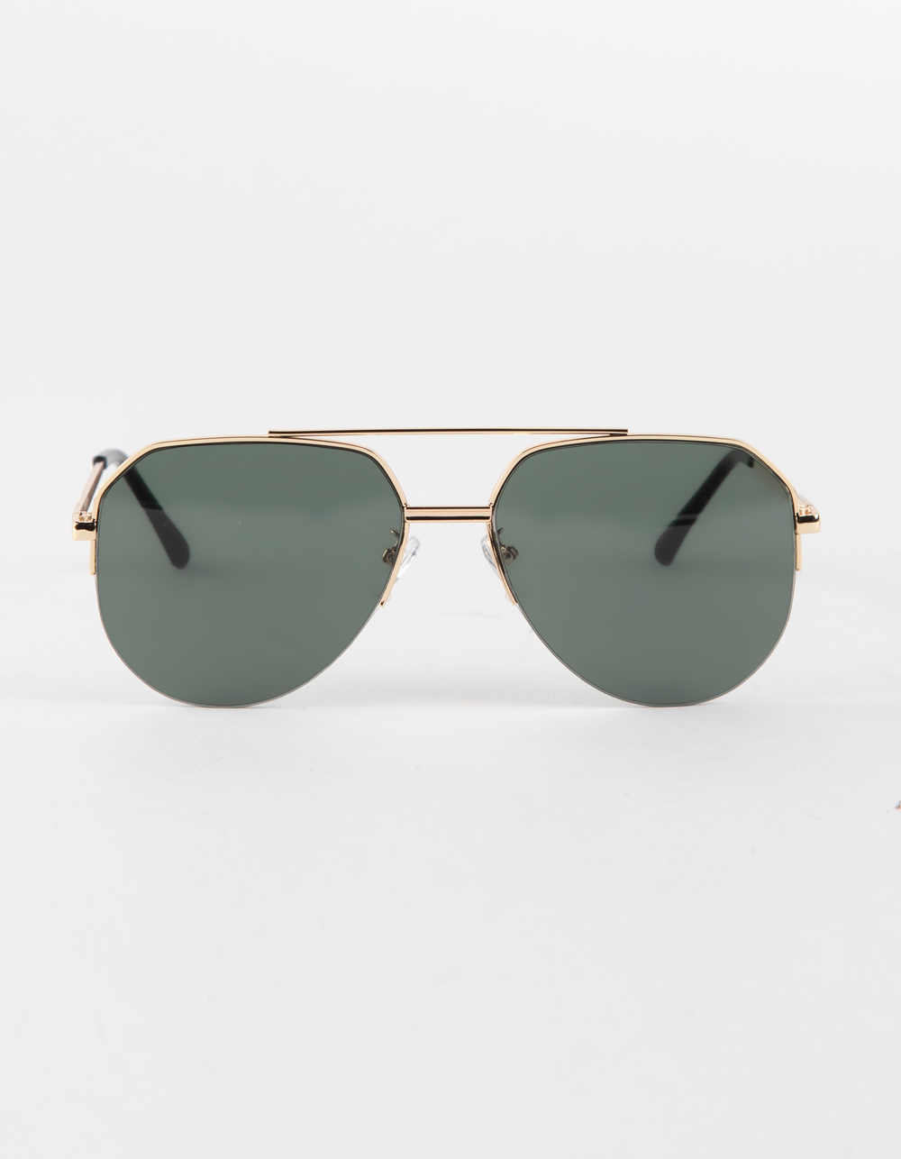 BLUE CROWN Classic Half Rim Aviator Sunglasses GOLD Tillys