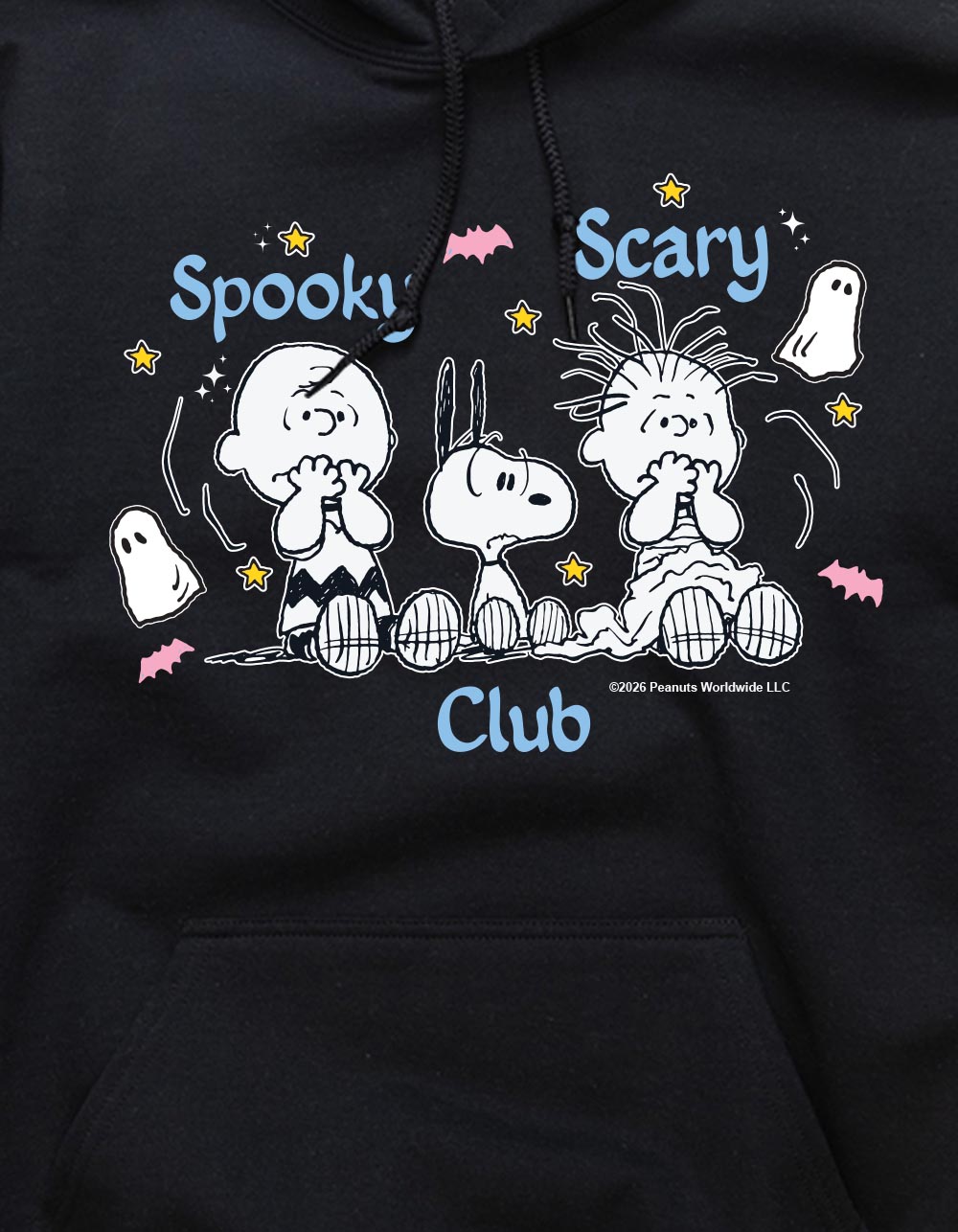 PEANUTS Spooky Scary Club Unisex Hoodie - BLACK
