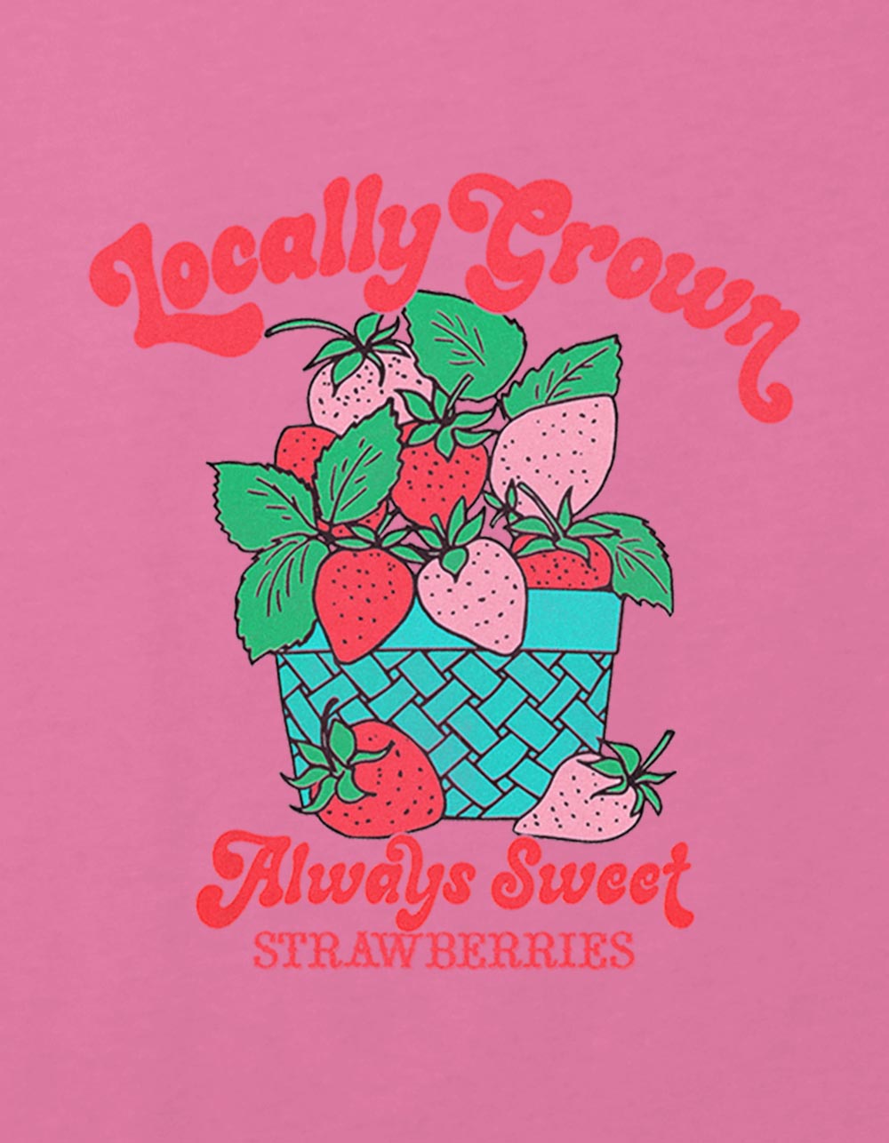 STRAWBERRIES Locally Grown Girls Crop Tee - PINK